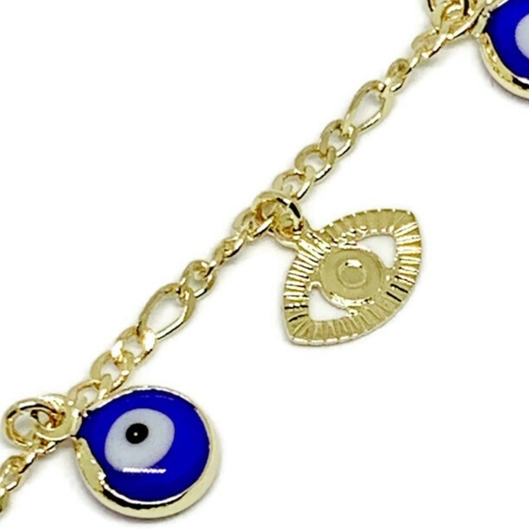 Evil Eye Charm anklet 18kts of Gold Plated - Picture 3 of 6